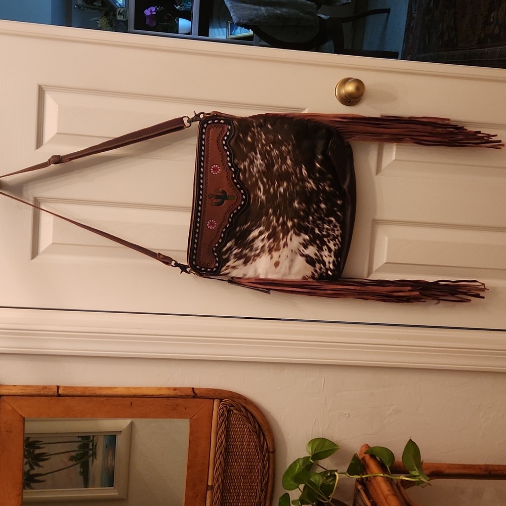 Myra Cutesy Cactus Handbag Fringe Shoulder Bag NWT